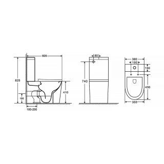 Унитаз-компакт Azario Vetro AZ-2149-UQ безободковый в комплекте с бачком и быстросъемным сиденьем микролифт